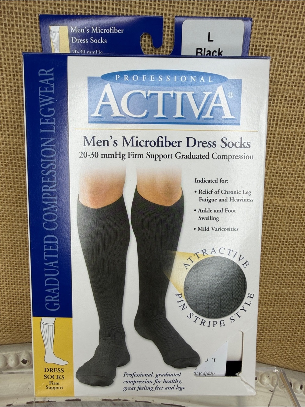 Ativa Men's Microfiber Dress Compression Socks in Black